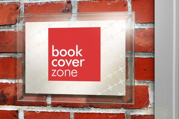 Glass Sign on Brick Wall Mockup