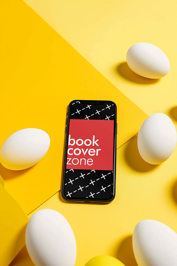iPhone Screen Mockup with Easter Egg Background