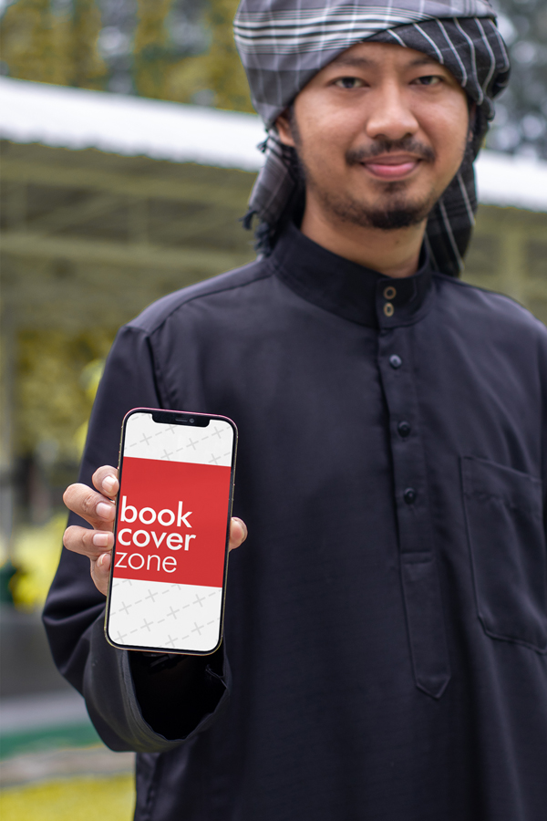 iPhone Mockup with Smiling Man