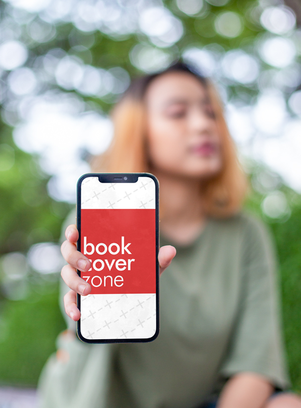 iPhone Mockup Featuring a Woman