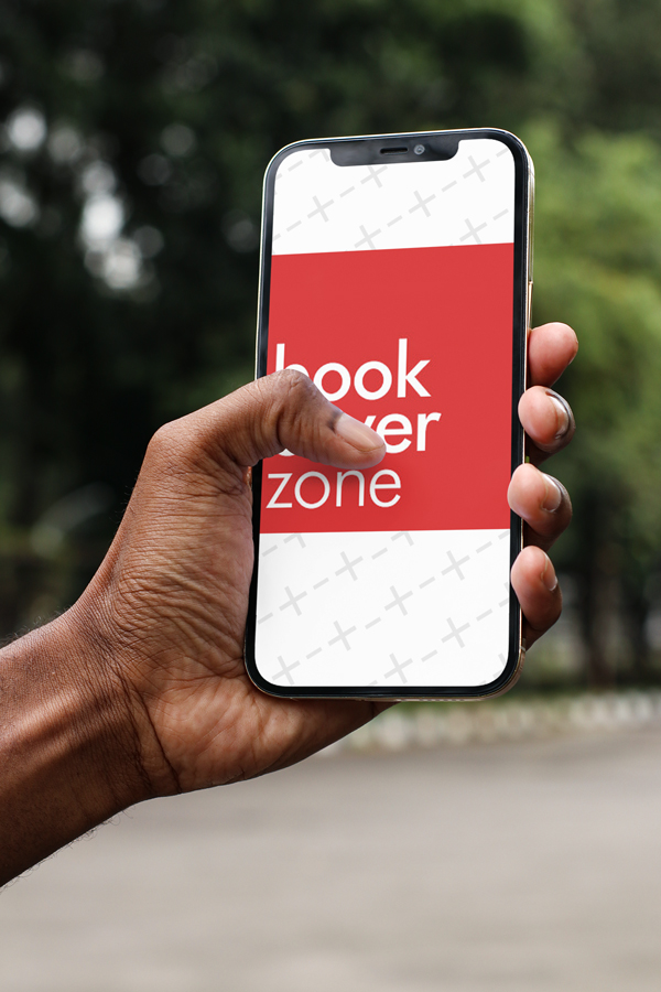iPhone Mockup with Black Hand