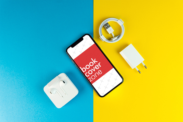 iPhone with AirPods Mockup