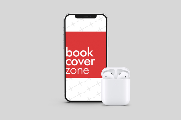 iPhone with AirPods Audiobook Mockup