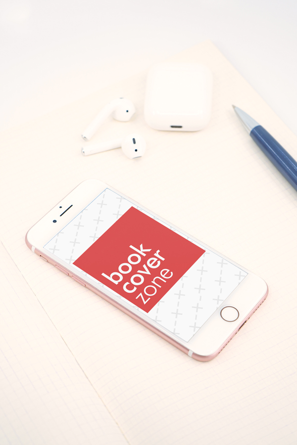 iPhone with AirPods Mockup