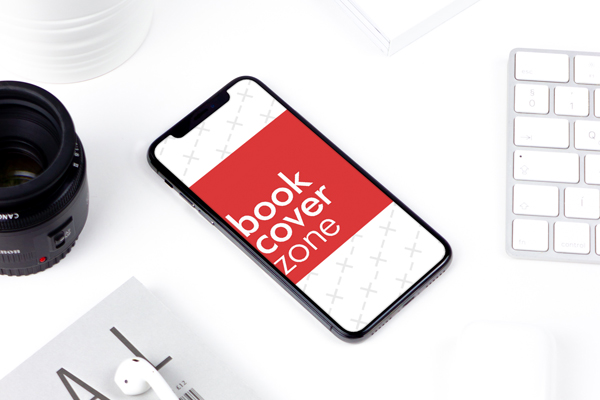 iPhone X Mockup on White Desk