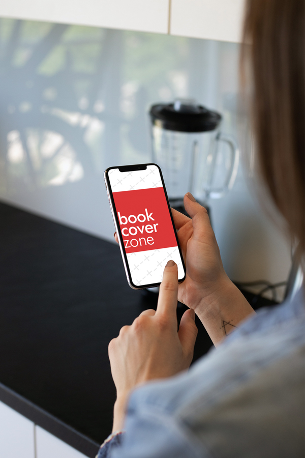 iPhone XS Mockup with Woman at Home