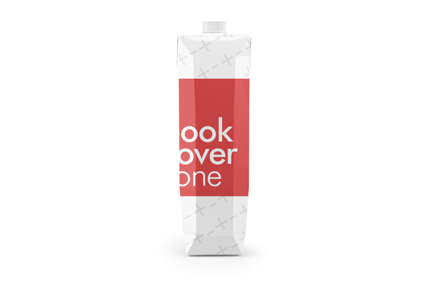 3D Realistic Tetra Pack Juice Carton Mockup