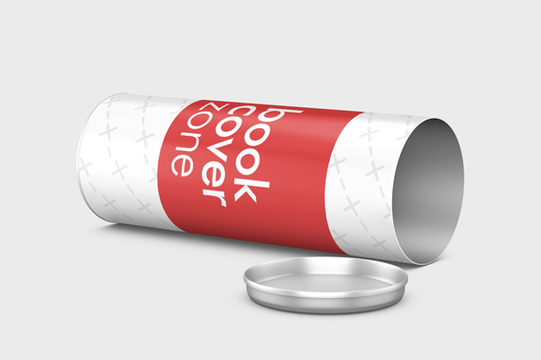 3D Mockup of a Lying Open Cylinder Tube Packaging Container