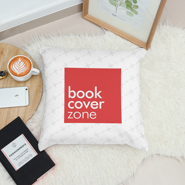 Lying Pillow Mockup on Decorated Rug