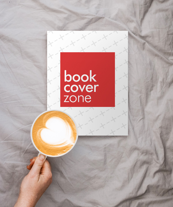 Magazine Cover Mockup with Person Reading