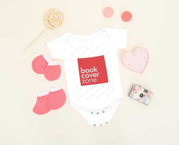 Baby Bodysuit Mockup with Candy and Gloves