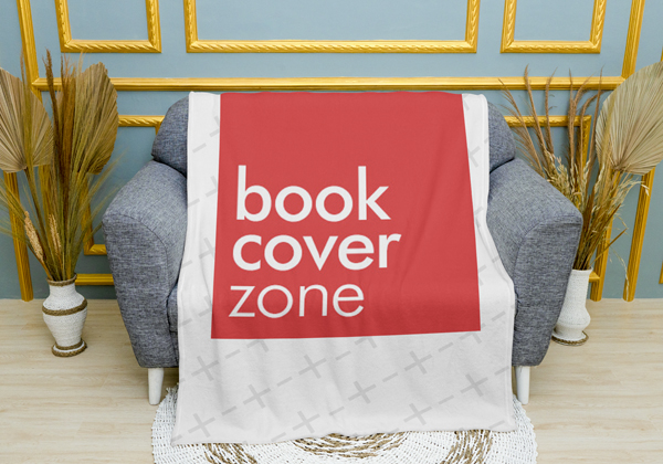 Mockup of a Hanging Blanket on a Sofa