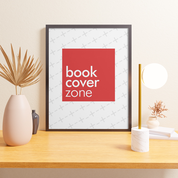 Canvas Mockup on Table with Dried Leaves