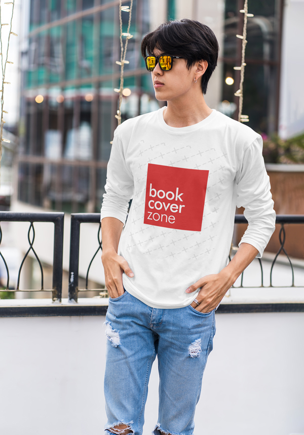 Mockup of a Man in Long Sleeve Shirt with Glasses