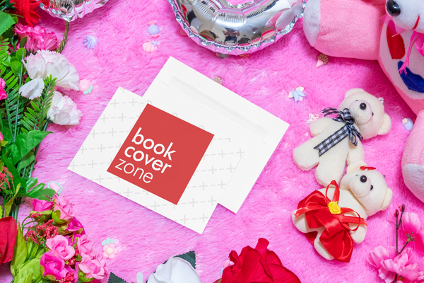 Rectangle Greeting Card Mockup with Flowers and Dolls