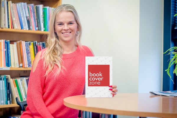 Woman Promoting Book Mockup
