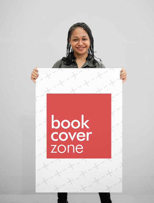 A1 Paper Mockup with Young Woman