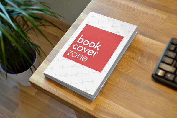 Hardcover Book Mockup on Wood Desk