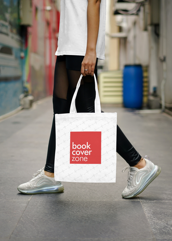 Mockup of Tote Bag with Model