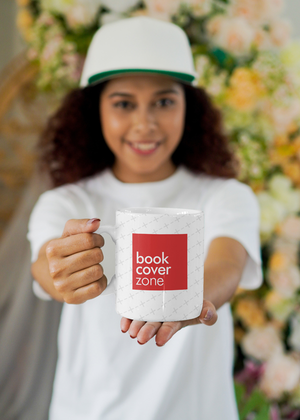 Smiling Woman Holding Coffee Mug Mockup
