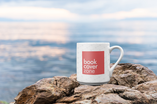 Mug on Cliff with Sea Background