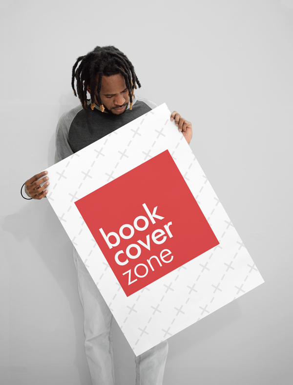 Paper Mockup Featuring a Man with Locs
