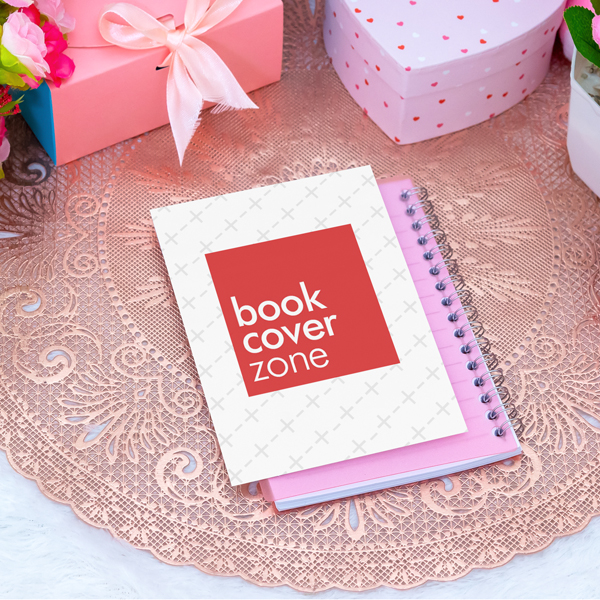 Paper Note Mockup on Purple Notebook