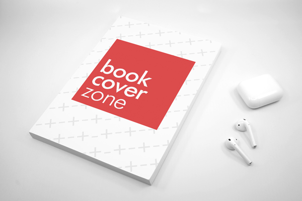 Paperback Book Mockup with AirPods