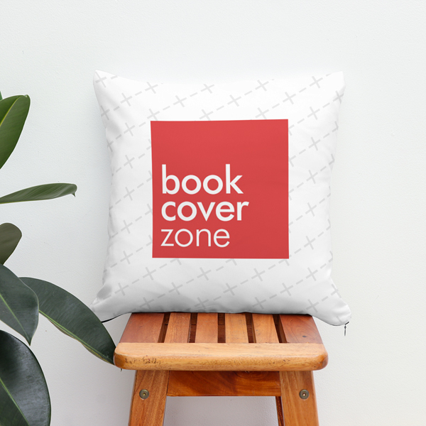 Pillow on Wooden Stool Mockup