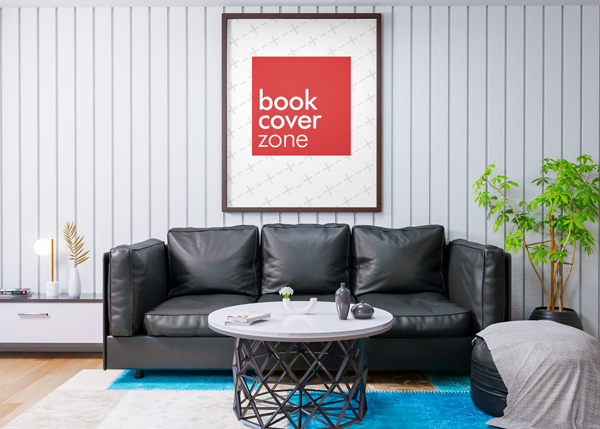 Portrait Canvas Mockup in Living Room