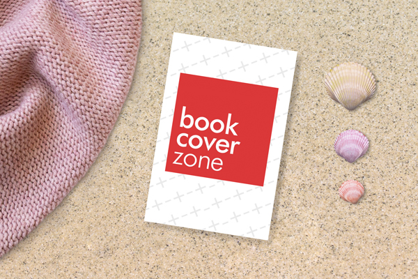 Portrait Greeting Card Mockup on Beach Sand