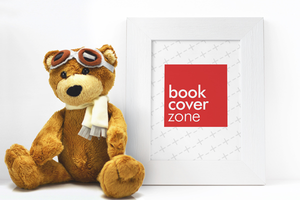 Portrait Photo Card Frame with Teddy Bear Toy