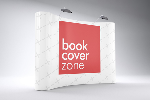 Side View Curved Pop-Up Stand Mockup