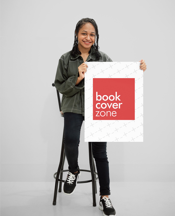 Young Woman Holding A2 Paper Mockup