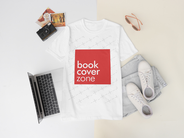 T-Shirt Mockup on Two-Colored Background