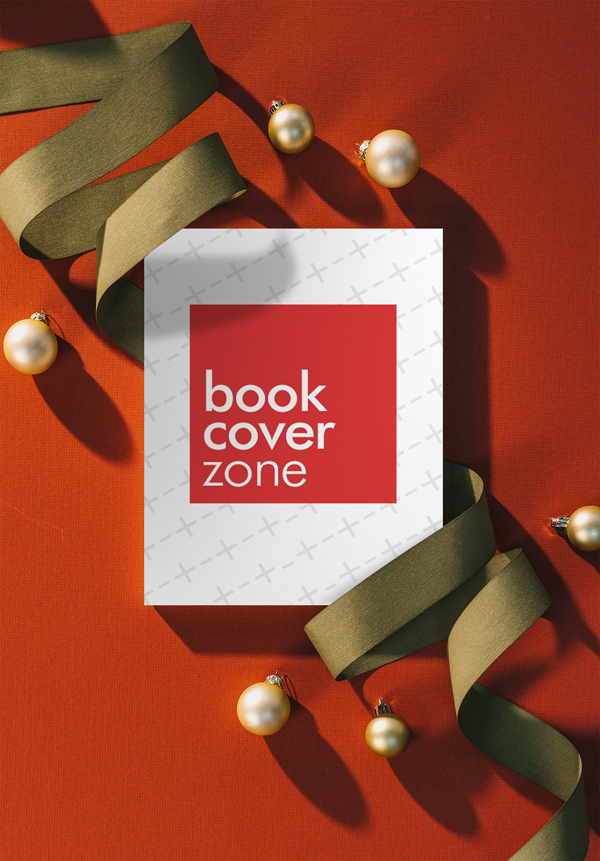 Top View Christmas Book Cover Mockup