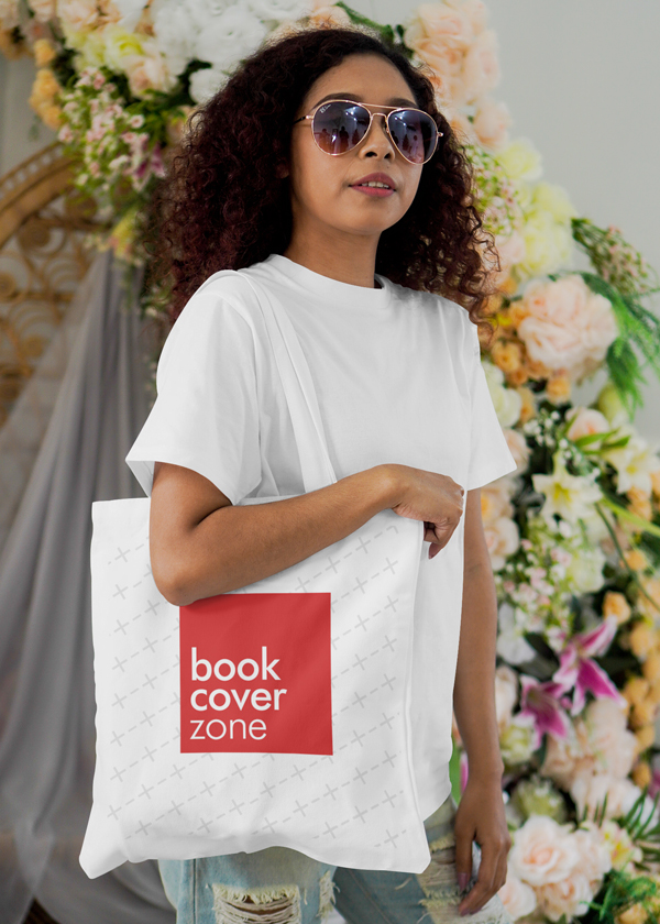 Tote Bag and Shirt Mockup with Woman Wearing Glasses