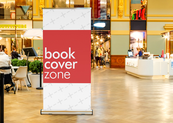 Vertical Banner Mockup Near Store