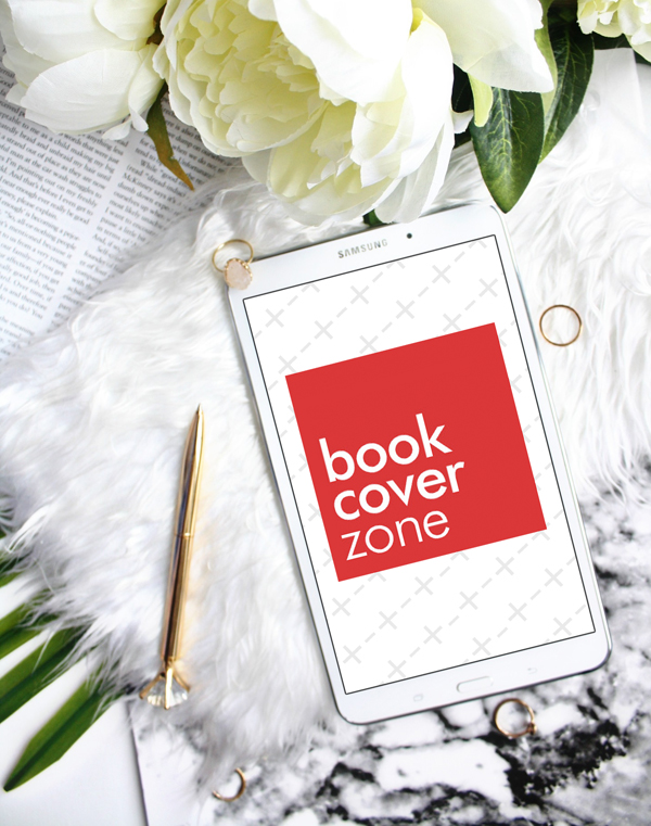 White Android Tablet Mockup on Floral Wedding Scene