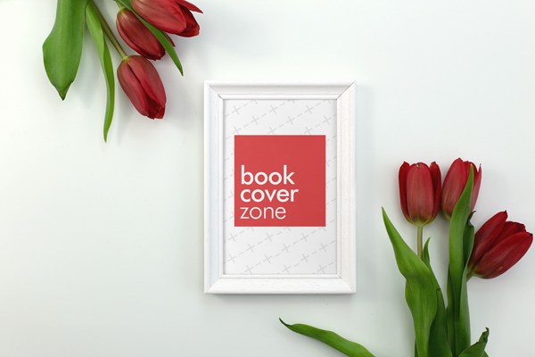 Wooden Photo Frame Surrounded by Flowers