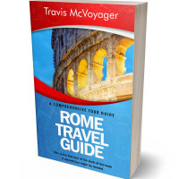 3D view of Premade Travel Book Cover - Red Damask