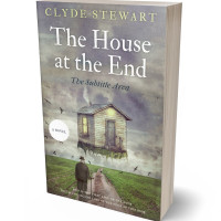 3D view of Premade Abstract Book Cover - Natural Gray