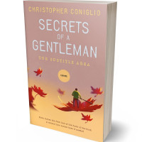 3D view of Premade Abstract Book Cover - Tan