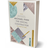 3D view of Premade Abstract Book Cover - Quill Gray