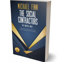 3D view of Premade Business Book Cover - Pickled Bluewood