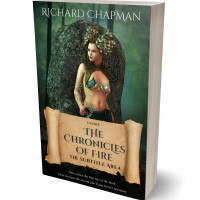 3D view of Premade Fantasy Book Cover - Tan