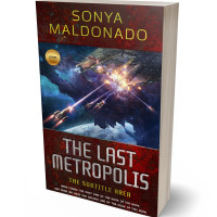 3D view of Premade Science Fiction Book Cover - Cocoa Brown