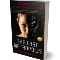 3D view of Premade Science Fiction Book Cover - Tan