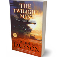 3D view of Premade Science Fiction Book Cover - Nutmeg