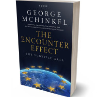 3D view of Premade Politics & Law & Society Book Cover - Ebony